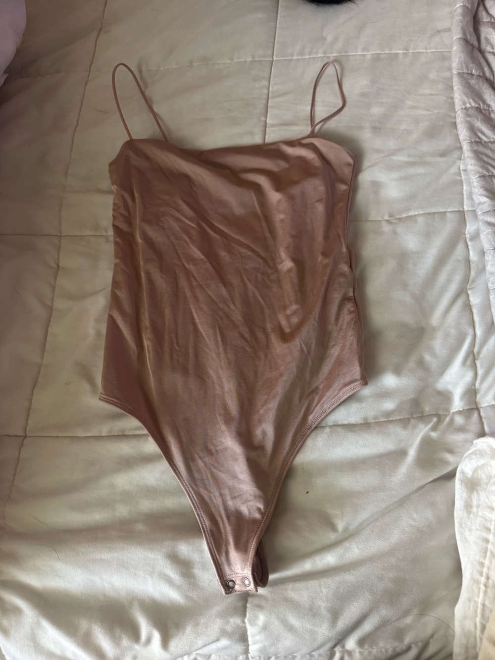 Abercrombie satin effect Bodysuit in Dusty Rose